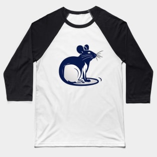 Mouse Navy Shadow Silhouette Anime Style Collection No. 386 Baseball T-Shirt